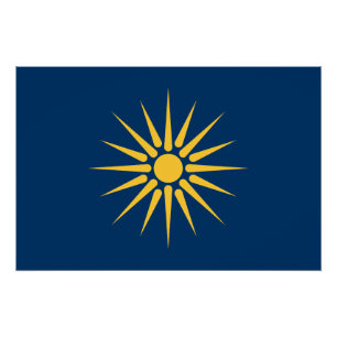 Pôster Cartaz patriótico com a bandeira da Macedônia