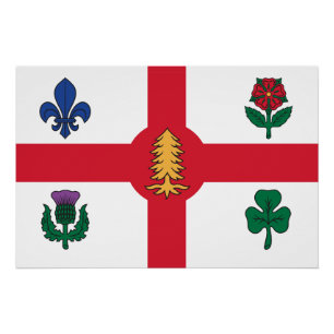 Pôster Cartaz patriótico com a bandeira de Montreal