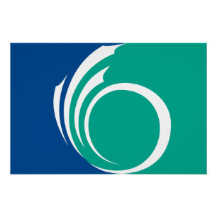 Pôster Cartaz patriótico com a bandeira de Ottawa, Canadá
