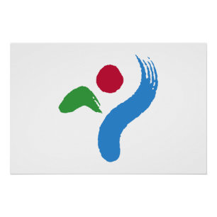 Pôster Cartaz patriótico com a bandeira de Seul