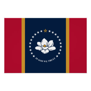 Pôster Cartaz patriótico com a bandeira do Mississippi