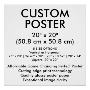 Pôster Cartaz Personalizado Brilhante 20" x 20" (50,8 cm