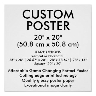 Pôster Cartaz Personalizado Brilhante 20" x 20" (50,8 cm 