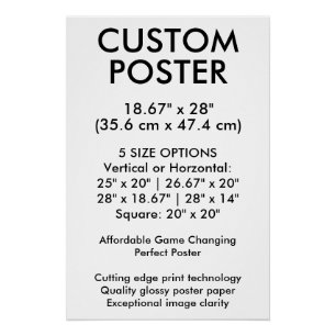 Pôster Cartaz personalizado brilhante vertical 47,4 cm x