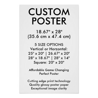 Pôster Cartaz personalizado brilhante vertical 47,4 cm x 