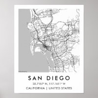 Cartaz Personalizado Cidade San Diego Califórnia