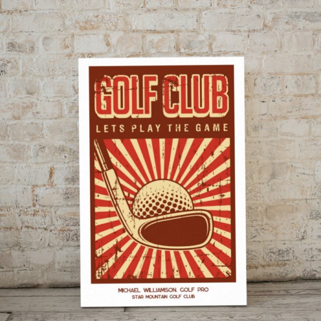 Poster Cartaz Personalizado de Clube de Golfe Retro (Criador carregado)