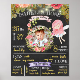 Poster Cartaz Personalizado de Fada para Primeiro Anivers