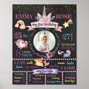 Poster Cartaz Personalizado de Primeiro Aniversário de Un