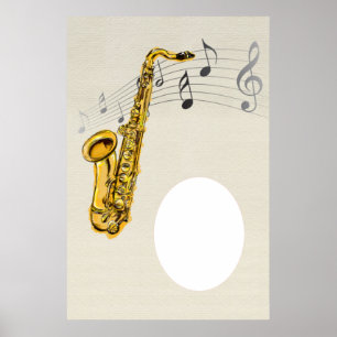 Poster Cartaz Personalizado de Saxofone
