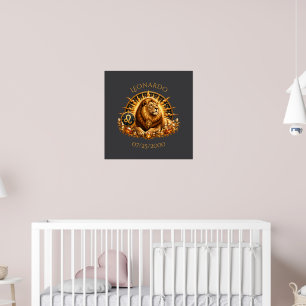 Poster Cartaz Personalizado do Signo de Leão em Dourado e