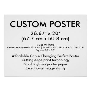 Pôster Cartaz Personalizado Glossy Horizontal 66 cm x 51