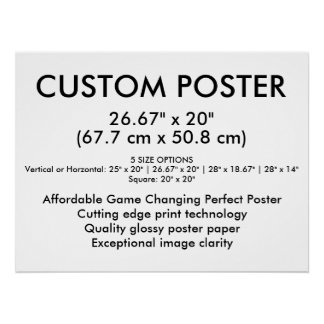 Pôster Cartaz Personalizado Glossy Horizontal 66 cm x 51 