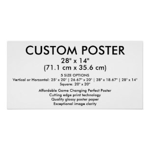 Pôster Cartaz Personalizado Glossy Horizontal 71,1 cm x 3