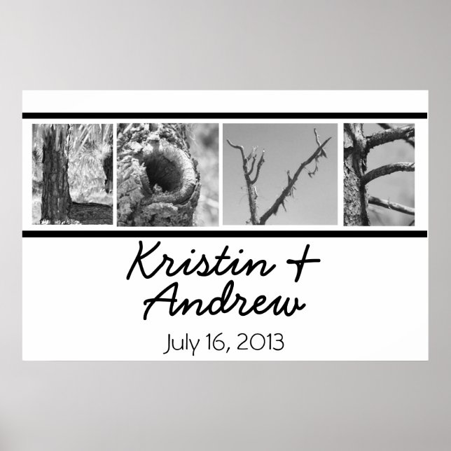 Pôster Cartaz Personalizado Presente de Casamento Único (Frente)