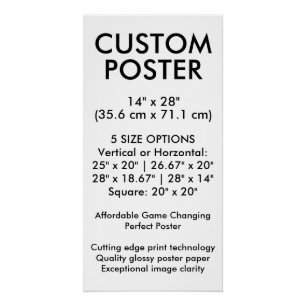 Pôster Cartaz Personalizado Vertical Brilhante 35,6 cm x