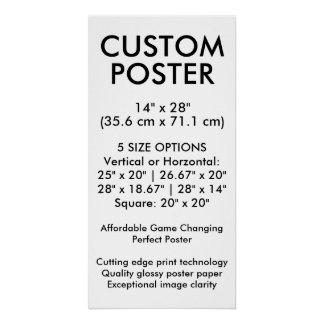 Pôster Cartaz Personalizado Vertical Brilhante 35,6 cm x 