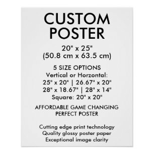 Pôster Cartaz Personalizado Vertical Brilhante 50,8 cm x