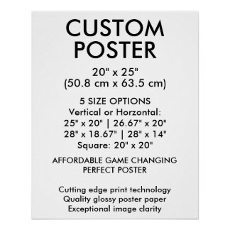 Pôster Cartaz Personalizado Vertical Brilhante 50,8 cm x 