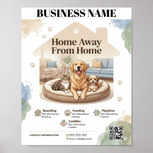 Poster Cartaz Personalizável de Hospedagem de Animais de