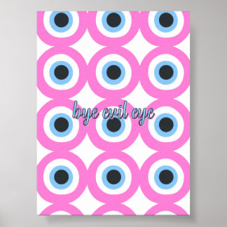 Poster Cartaz personalizável do olho mau rosa 🧿