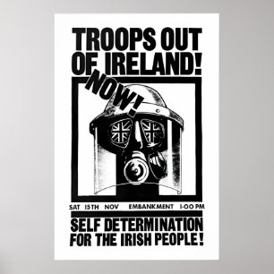 Poster Cartaz Político Tropas fora da Irlanda agora! Auto