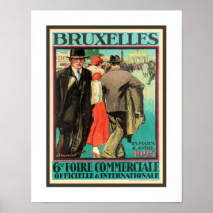 POSTER CARTAZ POSTAL DE VIAGEM DE 1925 PARA BRUXELAS