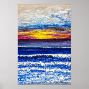 Poster Cartaz - Praia ao Nascer do Sol