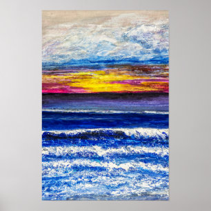 Poster Cartaz - Praia ao Nascer do Sol