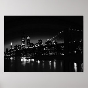 Pôster Cartaz Preto e Branco da Cidade de Nova York