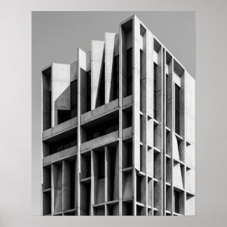 Poster Cartaz Preto e Branco de Arquitetura Moderna | Con