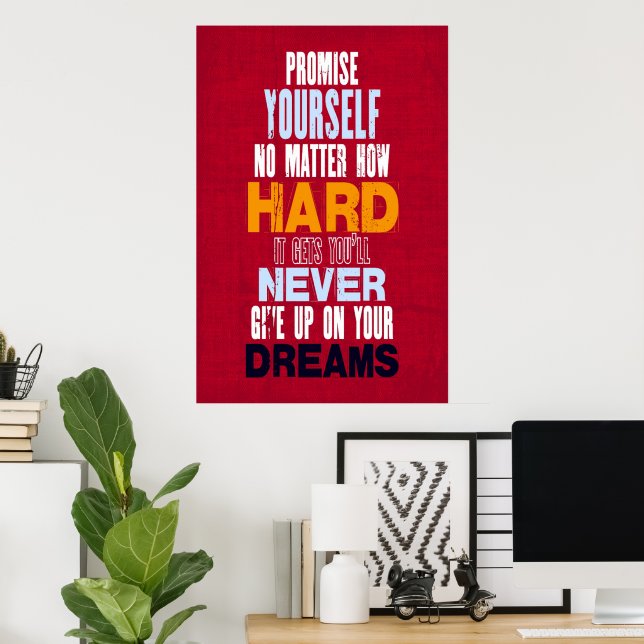 Poster Cartaz - Prometa a Si Mesmo (Escritório em casa)