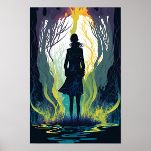 Poster Cartaz Psicodélico da Floresta Mágica 5