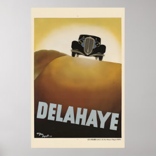 Poster Cartaz Publicitário Automotivo Francês Delahaye 19