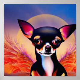 Poster Cartaz Quadrado de Anjo Chihuahua