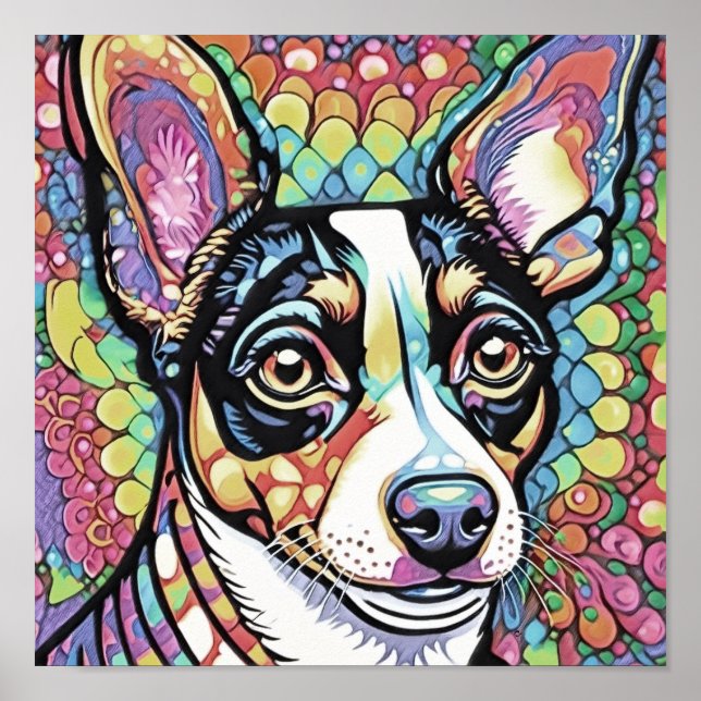 Poster Cartaz Quadrado Fox Terrier (Frente)