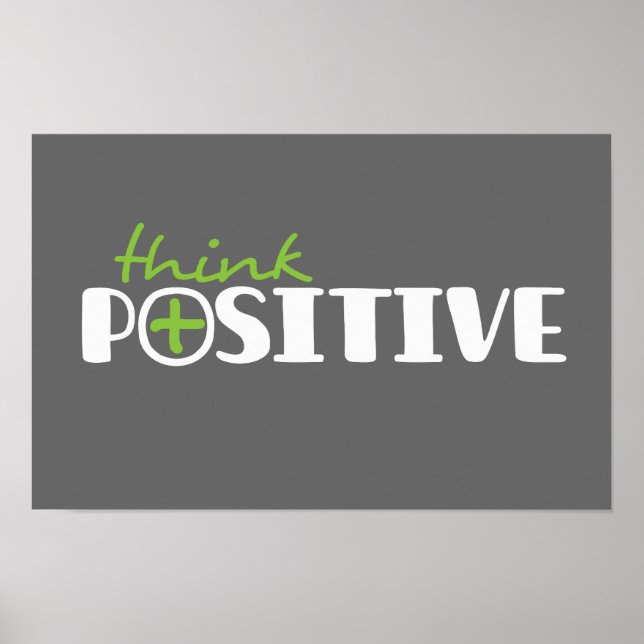 Poster Cartaz quadrado gráfico pense positivo (Frente)
