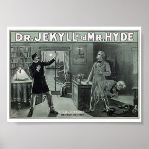 Poster Cartaz Raro da Transformação do Dr. Jekyll e Sr. H