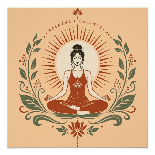 Pôster Cartaz Respirar Equilíbrio Ser Mindfulness (Frente)