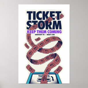 Poster Cartaz Retro Arcade Ticket Storm 11x17   Nightshif