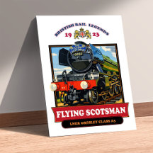 Cartaz Retro da Locomotiva a Vapor Flying Scotsman