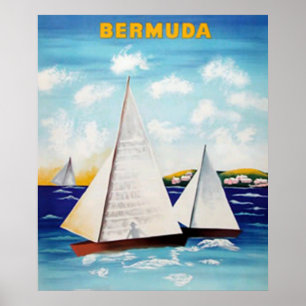 Pôster Cartaz Retro das Bermudas