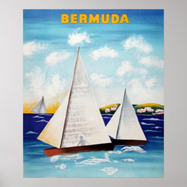 Pôster Cartaz Retro das Bermudas (Frente)