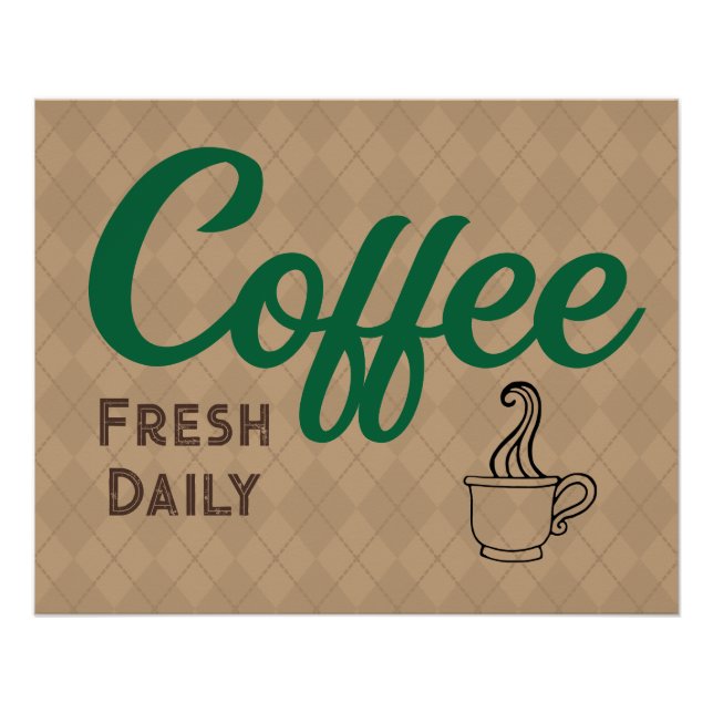 Pôster Cartaz Retro de Café (Frente)