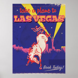 Poster Cartaz retro do viagem de Las Vegas, Nevada