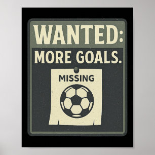 Poster Cartaz Retro Fã de Futebol Quer Mais Gols