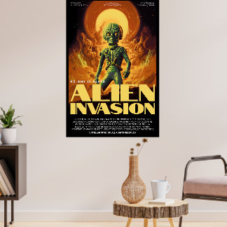 Poster Cartaz Retro Inspirado em Filme de Ficção Científi
