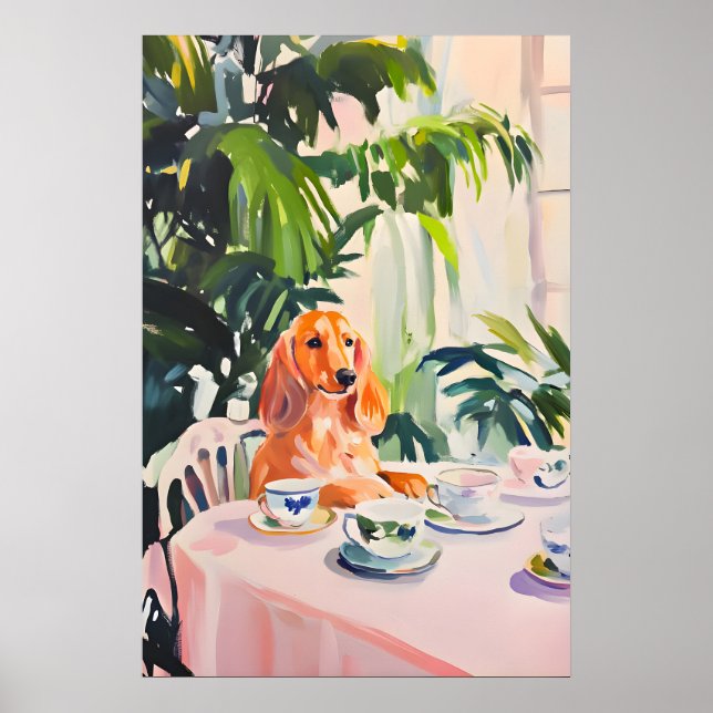 Poster Cartaz Retro Irish Setter, Óleo Irish Setter (Frente)