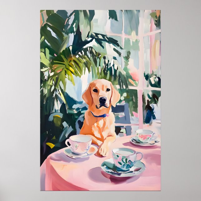 Poster Cartaz Retro Labrador Retriever, Labrador (Frente)