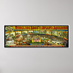 Pôster Cartaz Ringling Brothers Circus "Aviary Aquarium"